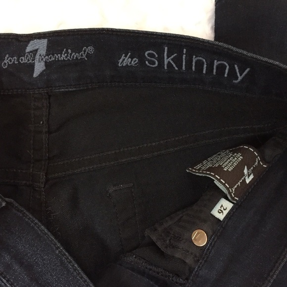 7 FAM The Skinny Dark Blue Jeans - Picture 9 of 9